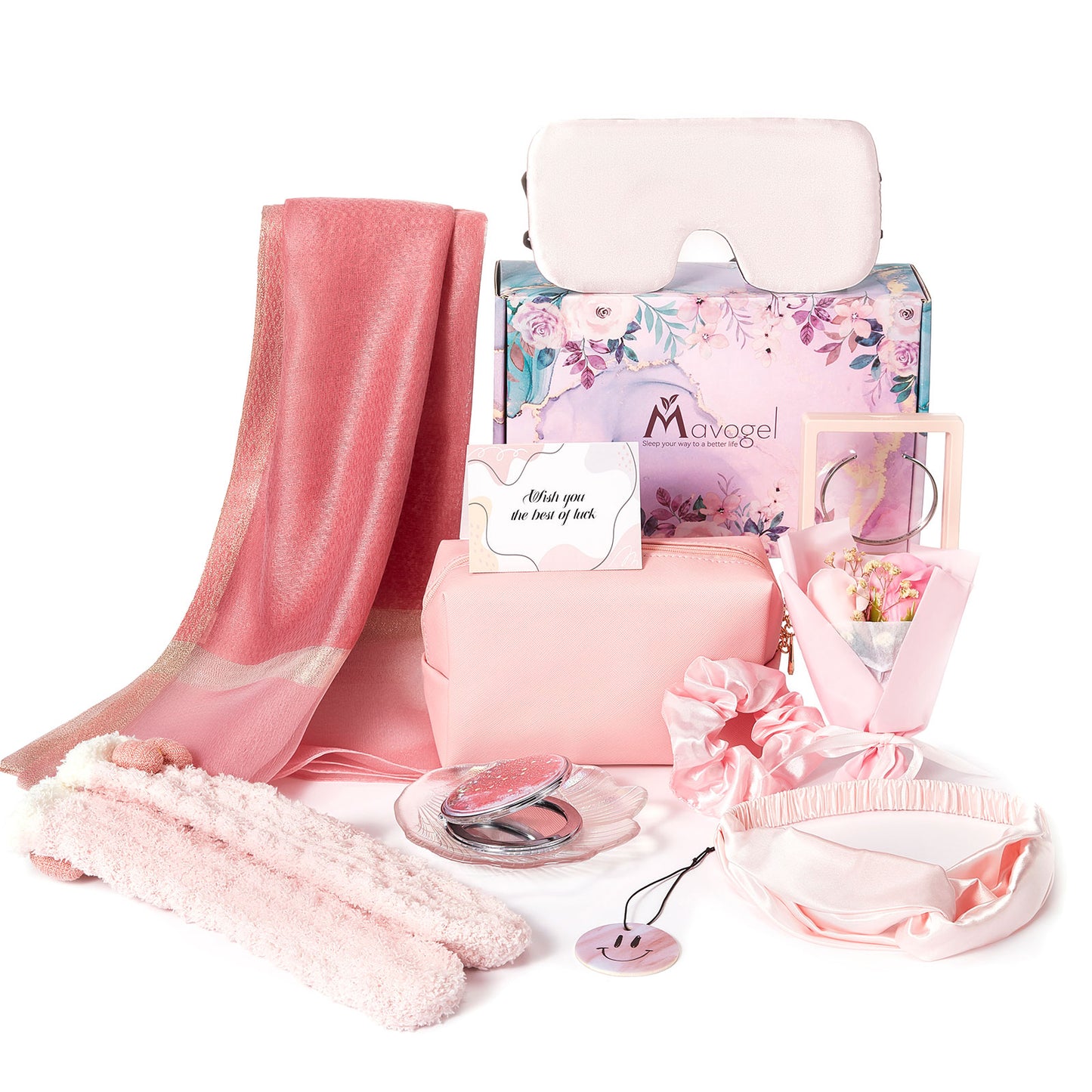 Gifts for Women - Mavogel Unique Self Care Gifts for Mom Sister Wife, Warm & Relaxing Birthday Gift for Best Friends Female, Thinking of You Gifts Ideas, A Pink Surprise for Women Who Have Everything
