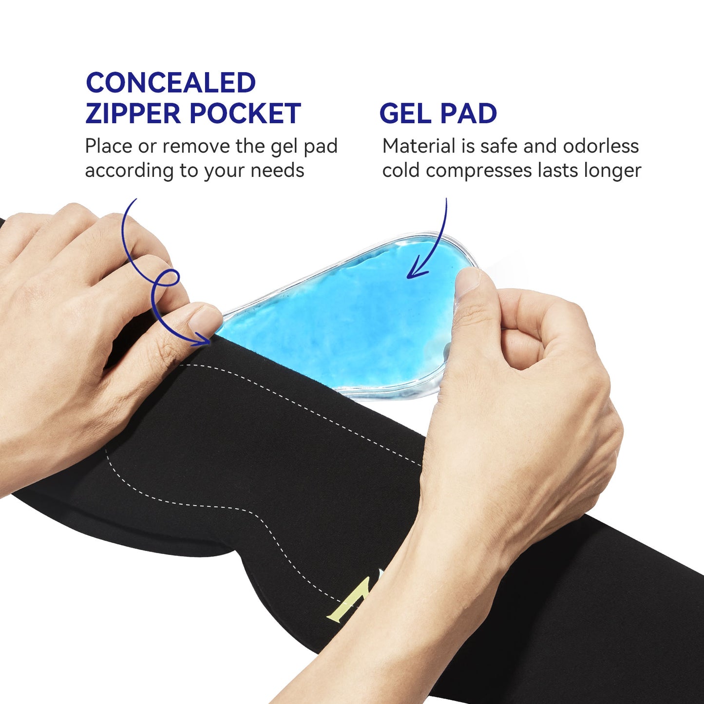Mavogel Weighted Sleep Mask with Cooling Gel Pad, Cooling Eye Mask for Dry Eyes, Light Blocking Sleep Mask Cold Compress