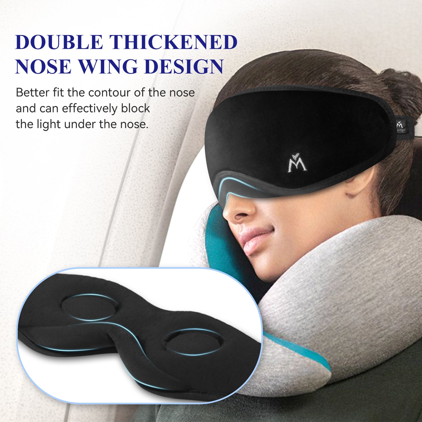 Mavogel 3D Contoured Cup Sleeping Eye Mask, Zero Eye Pressure Night Blindfold, Block Out Light for Naps/Shift Work