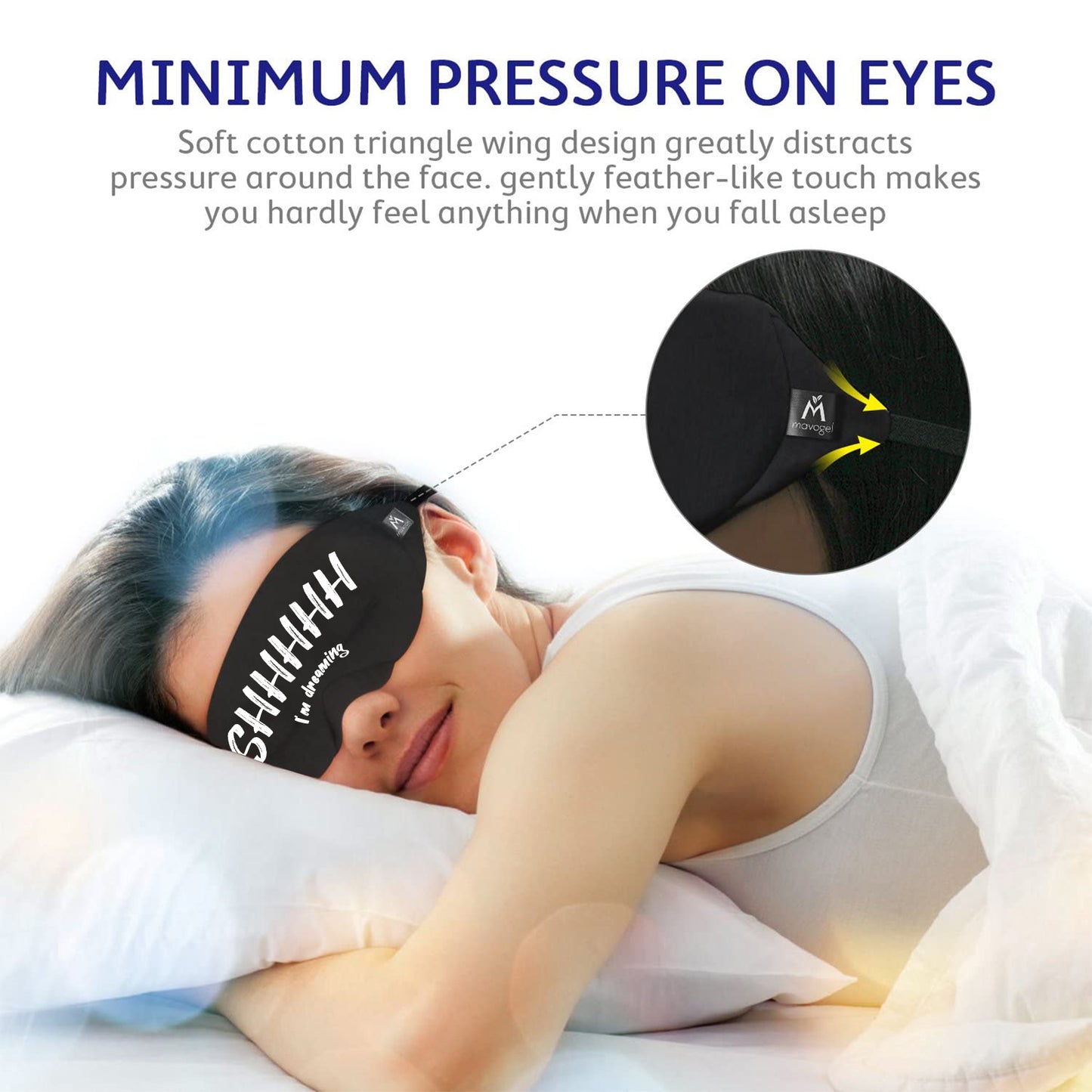 Mavogel Cotton Sleep Mask - Sleep Eye Mask for Women Men, Light Blocking Night Eyemask, Super Soft and Comfortable Eye Covers for Sleeping (Dreaming Style)