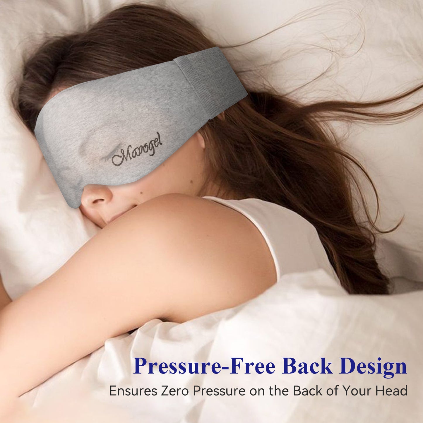 Mavogel Cotton Sleep Mask - Comfortable & Breathable Eye Mask for Sleeping Adjustable Full Eye Cover with Elastic Strap