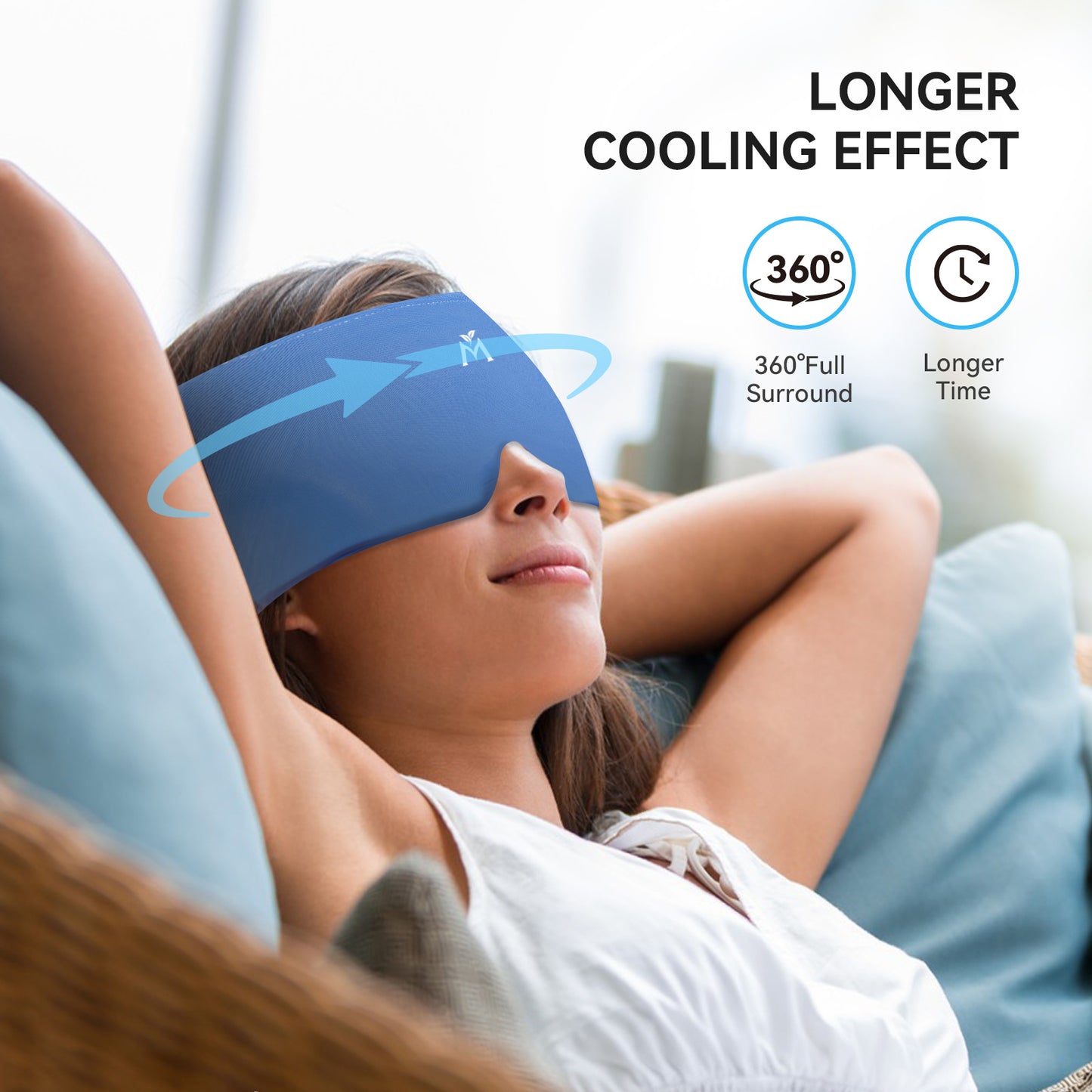 avogel Migraine Headache Relief Cap - Upgraded Migraine Relief Cold Compress Cap, Cool Gel Head Wrap | Migraine Hangover Hat with Reusable Ice Gel Pack for Puffy Eyes