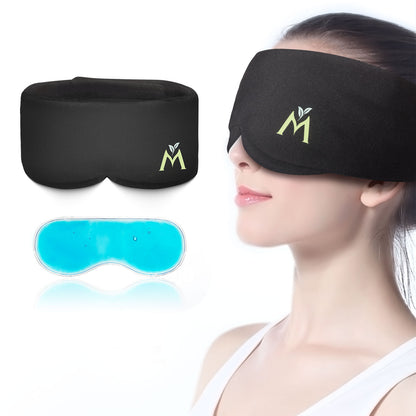 Mavogel Weighted Sleep Mask with Cooling Gel Pad, Cooling Eye Mask for Dry Eyes, Light Blocking Sleep Mask Cold Compress