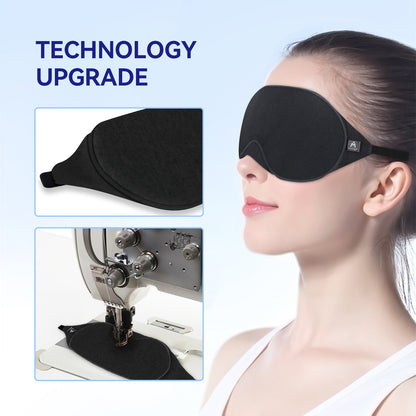 Mavogel Upgraded Sleep Mask - Luxury Cotton Sleep Eye Mask with Adjustable Strap, Light Blocking Soft and Comfortable Sleeping Mask (Black)