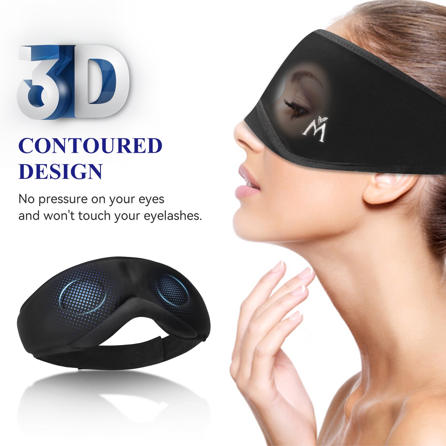 Mavogel 3D Contoured Cup Sleeping Eye Mask, Zero Eye Pressure Night Blindfold, Block Out Light for Naps/Shift Work