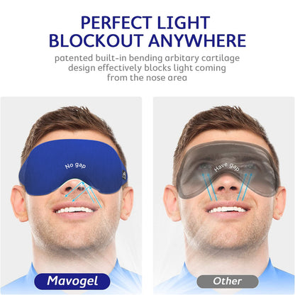 Mavogel Cotton Sleep Eye Mask - Breathable Light Blocking Sleep Mask, Soft Comfortable Night Eye Mask for Men Women (Blue)