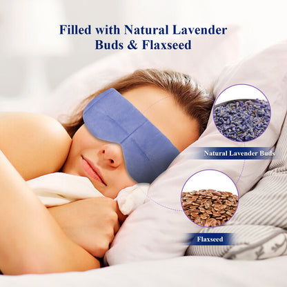 Mavogel Lavender Flaxseed Eye Mask - Weighted Eye Mask for Dry Eyes, Microwave Warm Eye Compress, Moist Heated Sleep Mask for Dry Eyes