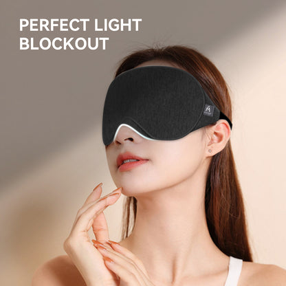 Mavogel Upgraded Sleep Mask - Luxury Cotton Sleep Eye Mask with Adjustable Strap, Light Blocking Soft and Comfortable Sleeping Mask (Black)