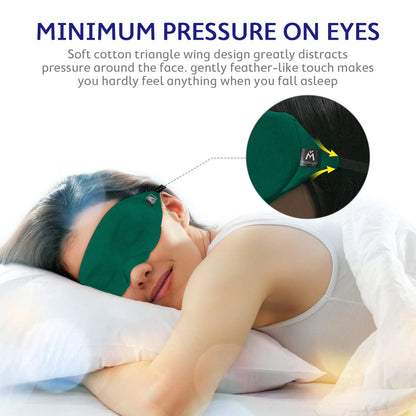 Mavogel Cotton Sleep Eye Mask - Breathable Light Blocking Sleep Mask, Soft Comfortable Night Eye Mask for Men Women (Green)