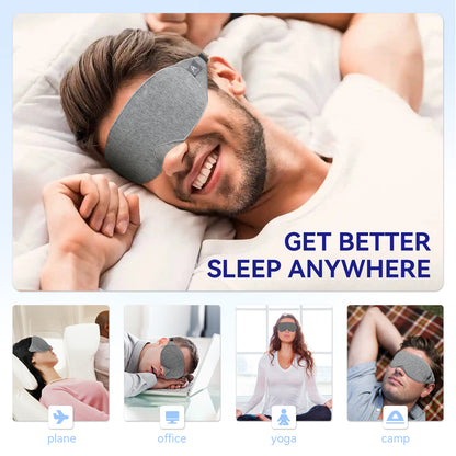 Mavogel Upgraded Sleep Mask - Luxury Cotton Sleep Eye Mask with Adjustable Strap, Light Blocking Soft and Comfortable Night Sleeping Mask (Grey)