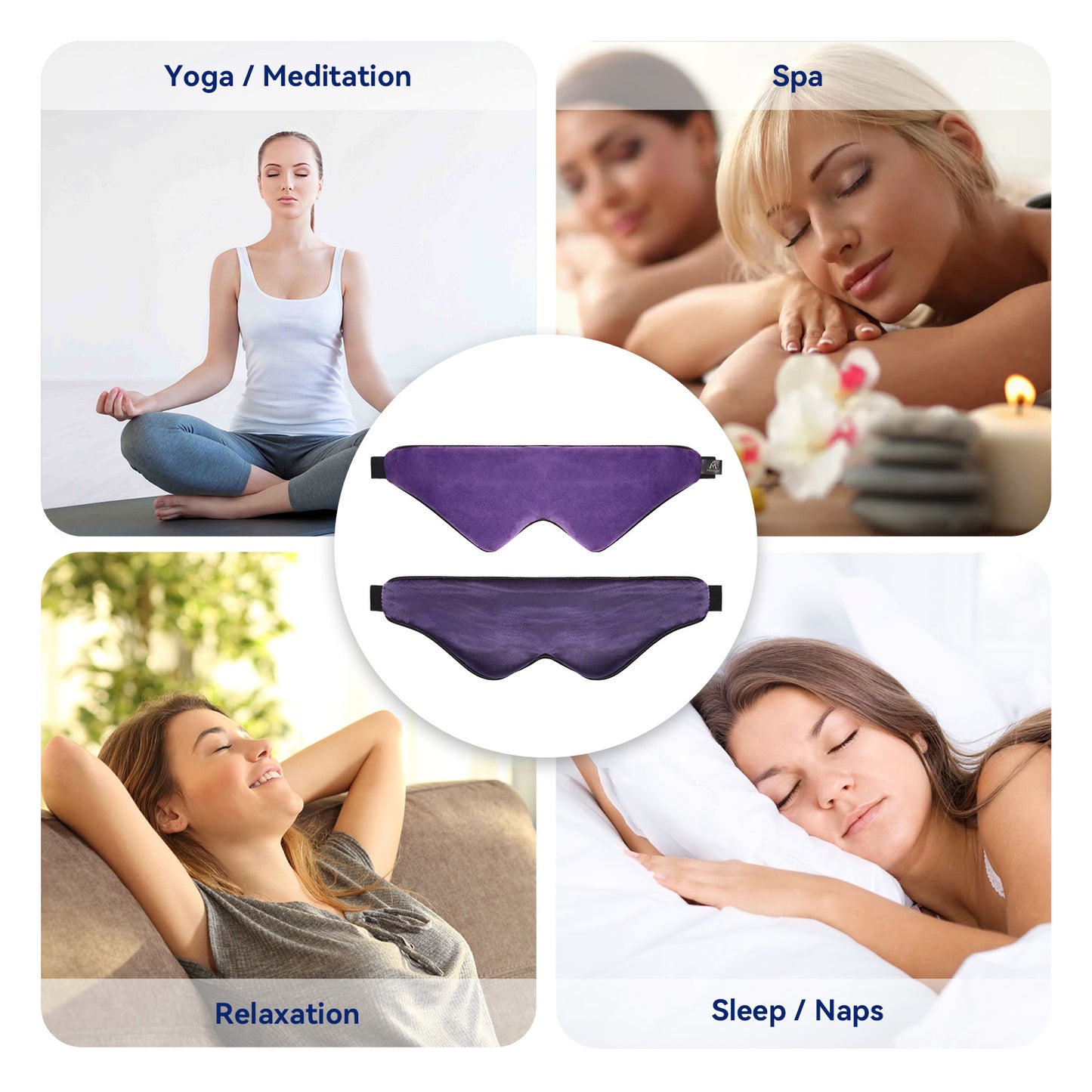 Mavogel Lavender Scented Sleep Mask - Ultra Lightweight Design, Lavender Eye Mask for Yoga Meditation